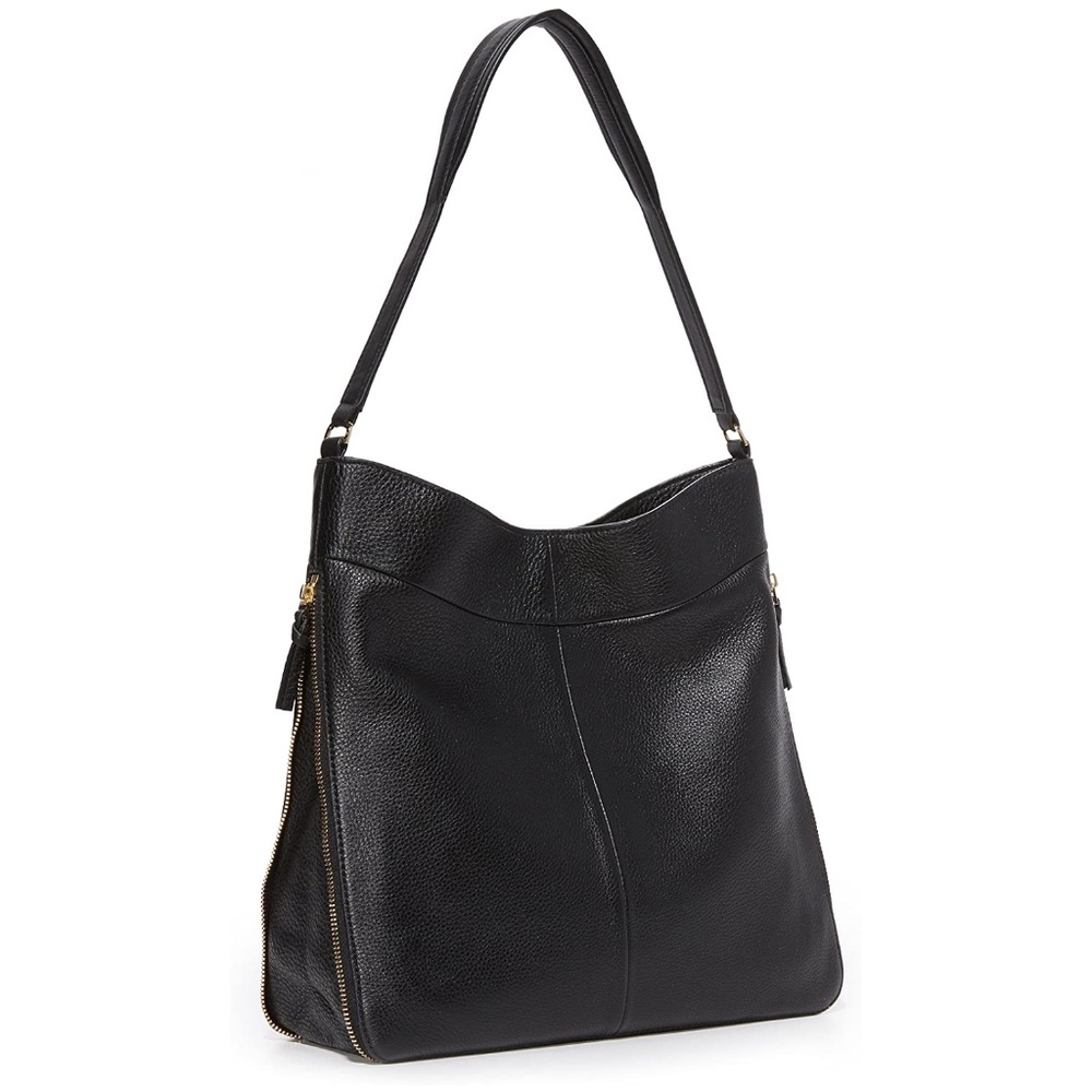 Tory Burch Ivy Leather Hobo - Black - Picture 2 of 8